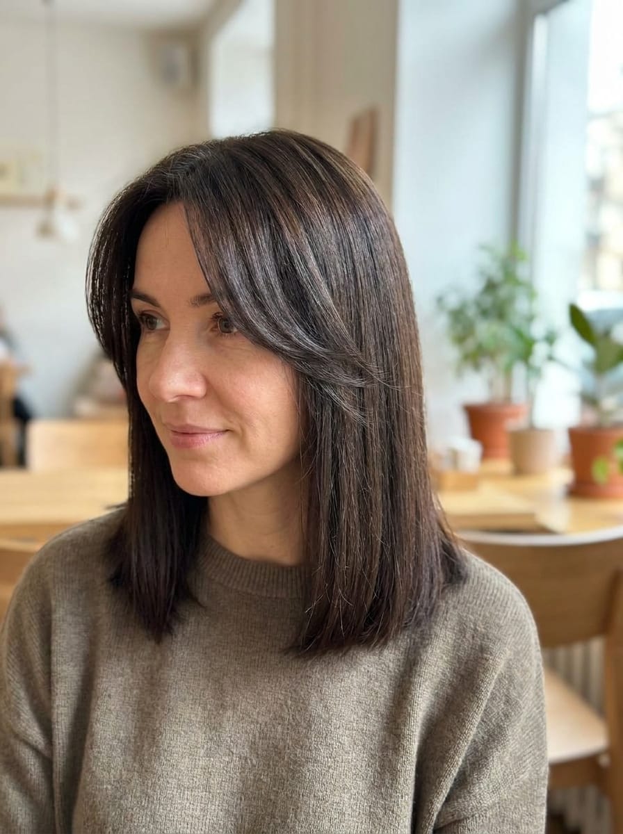 Stufenschnitt vorne bei glatten Haaren - Stufenschnitt vorne mit Face-Framing